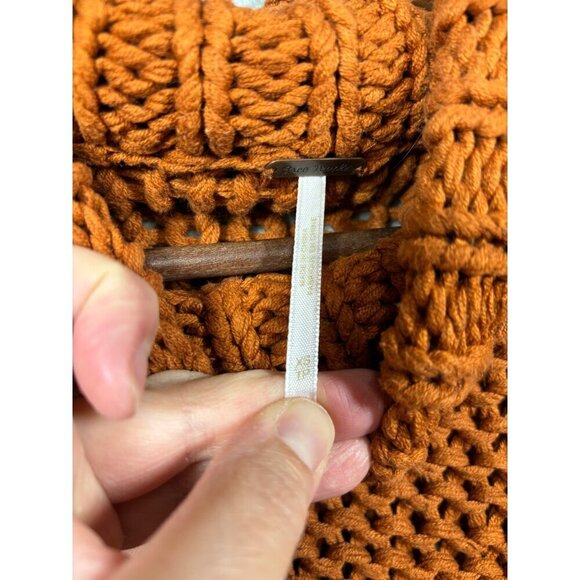 Free People Sweater Womens XS Orange Dolman Chunky Knit My Only Sunshine - Picture 3 of 5